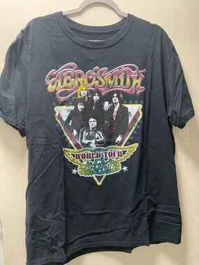 Aerosmith World Tour Black Graphic Short Sleeve Tee